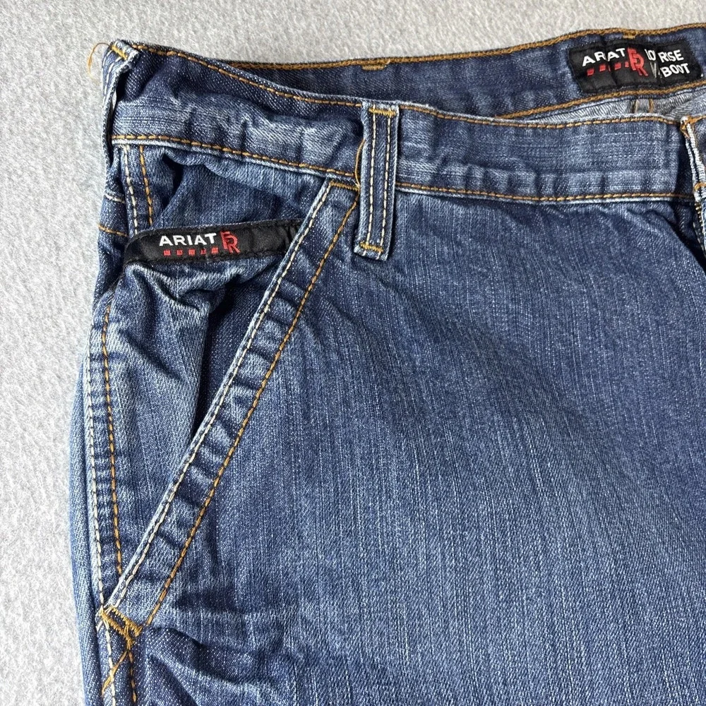 Ariat FR M4 Low Rise Boot Medium Wash Men's 42x38 Jeans Work Carpenter